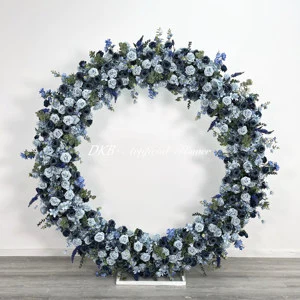Wedding Decoration & Supplies Factory Low Price Wholesale Artificial Flowers Decor Blue Wedding Arch Decoration