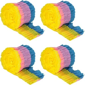 Colorful Printed Crepe Paper Ribbon Garland for Birthday Party Background Decoration Colorful Printed Crepe Paper Ribbon Parties