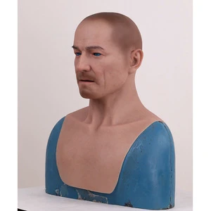 Lifelike Full Silicone European Old Man Mask Halloween Cosplay Head Face Cover for Transgender Costume Props