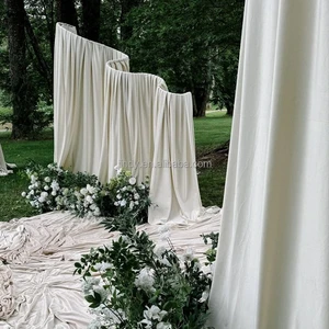 Wedding Decoration White Metal Wave Frame Arch Iron Frame Outdoor Wedding Backdrop Ceiling Drape for Wedding Decoration
