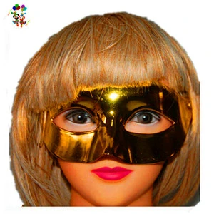 Cheap Dance Costume Gold Color Plastic Venetian Masquerade Party Masks HPC-2676