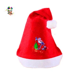 Cheap Non Woven Felt Custom Printed Christmas Party Santa Hats HPC-1060