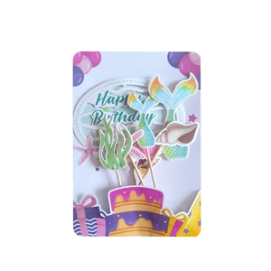 Colorful Eco-Friendly Paper Birthday Cake Cupcake Toppers for Graduation Valentine's Day & Christmas Party Decorations