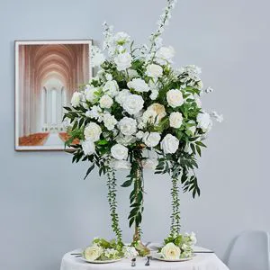 Wedding DIY Decoration Floral Art White Bull Horn Arch Flower Simulation Flower Handmade Photography Background Arrangement