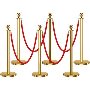 Traditional Event Party Awards Red Carpet Velvet Hanging Railing Barrier Post Rope Stanchion Pole And Ropes