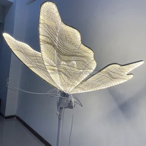G06 Wedding Large LED Butterfly Light Prop Movable Butterflies Automatic Open and Close Butterfly Decorations with Moving Wings