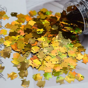 Summer Glitter Sequins Holographic Gold Fish Shaped Polyester Solvent Resistant Glitter for DIY Crafts Party Decoration Tumbler