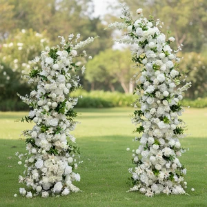 MTY Eco-Friendly Custom White Artificial Silk Flower Arch 7-8ft Height Factory Direct Bulk for Hotel & Wedding Venue Decor