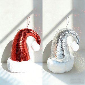 Chuang De Disco Ball Christmas Hat Factory Direct Sparkling Santa Hat for Tree Ornament Xmas Party Home Decor Gift