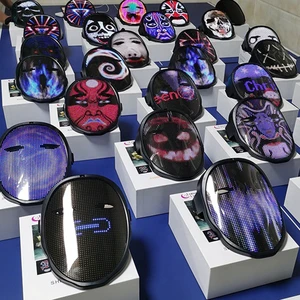 App-Programmable LED Light-Up Face Party Mask for Rave Halloween Decorations