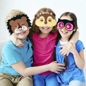 Wholesale Eco-friendly Customized Color & Pattern Kids Party DIY Felt Animal Masks