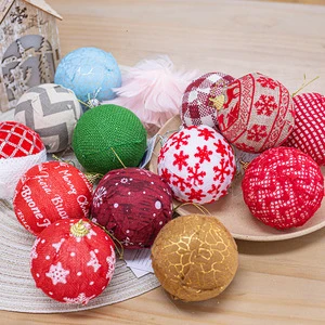 OEM/ODM Logo 8cm Christmas Ball Set Wrapped in Cloth Christmas Tree Decorative Pendant