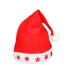 Festival Party Decoration Red Xmas Non Woven Soft Santa Hats Children Adult Classic Santa Claus Christmas Hat With Light