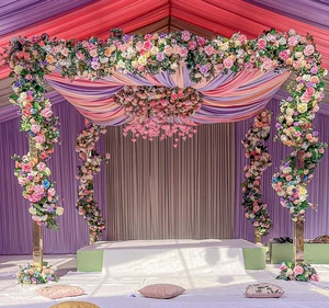 Metal Square Wedding Arch Stand/Frame Flower Balloon Backdrop Arch for Party Decoration White & Gold/Wedding Arches for Ceremony