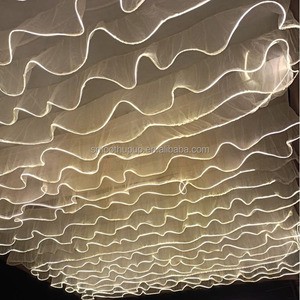 Hot Sales Factory Price Event Ceiling Decoration Rgb Light All Color Available Wave Shape Ceiling Drape Wedding Stage Decoration
