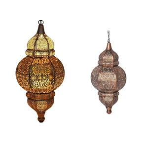Highest Quality Metal Moroccan Hanging Solar Lantern Outdoor Decorative Light Garden Modern Hollow Design Handmade Wedding Decor