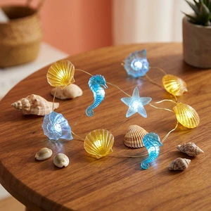 New Outdoor Waterproof 20led Sea Star Shaped Battery Operated Plastic Silver Copper Wire String Light Christmas Party Wedding