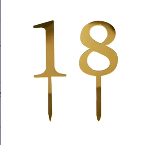 0-9 Number Cake Toppers Wholesale Birthday Party Cake Decoration Supplies Gold Numbers Cake Decoration