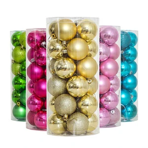 Hot New 4cm Plastic Electroplated Ball Christmas Tree Pendant Atmosphere Decoration Hanging Ball Bright Surface Color Ball