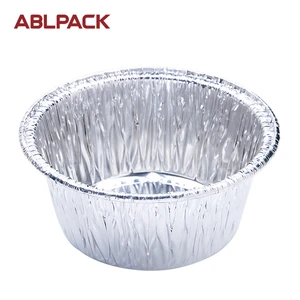 ABL PACK 4oz 120ml Aluminum Foil Egg Tart Plate Tray Custom logo Mini Aluminum Foil Cupcake Baking Cups for Desserts