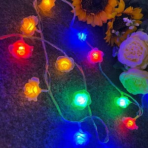 Romantic Wedding Proposal Decorative LED Simulation Rose Lamp String New IP65 Flashing Lights for Christmas Made Durable Plastic