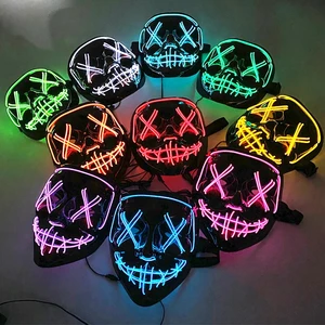 Wholesale Luminous Scary Horror Party Masks with LED Neon Light