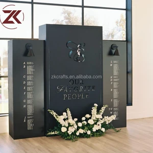 ZKAI Modern Black Wedding Signage Set Rectangle Seating Chart and Welcome Sign for Wedding Event Reception