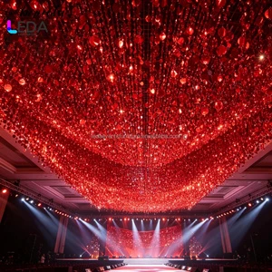 LEDA Luxury Sequin Ceiling Decoration Events Wedding Hall Ceiling Decor Fabric Rolled up Sequin Wall Decoration