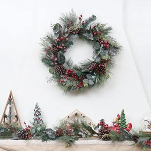 EAGLEGIFTS 45cm Eco-friendly Customizable Size New Design Christmas Decoration Artificial Round Party Wreaths and Garlands
