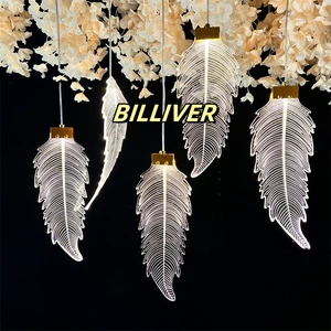 Direct supply acrylic luminous feather decorative lights stage acrylic lamps wedding lighting display window lights