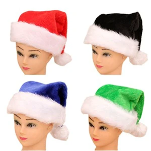 Yihaoyi Christmas Hat Long Velvet Short Velvet Hat New Christmas Party Non Woven Santa Hat for Adults Children Holiday Use