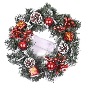 OEM ODM Custom Christmas Wreath Realistic Design Decoracion Evento Interior Exterior Bulk Manufacturing Christmas Wreath