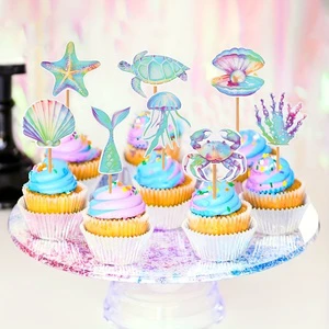 Wholesale ocean cake decoration mermaid cake decoration birthday cake decoration
