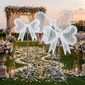 Elegant LED Bow Tie Floor Light Modern Road Lead for Wedding Aisle Backdrop