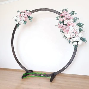 Round Wooden Wedding Arch Wedding Arbor Rustic Arch With Platform Stands