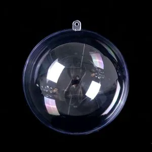 Christmas Tree Ornament Ball, Transparent Open Plastic Transparent Round Ball Decoration
