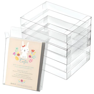 Mini Rectangle Transparent PP Recyclable Container Small Cake Packaging Box Gift & Craft Candle Sticker