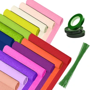 High Quality Colored Crepe Paper Roll DIY Craft Flower Making Wrapping Paper Wedding Birthday Party Decoration Crepe Paper