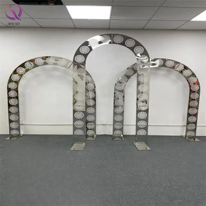 Creative Hollow Sunflower Pattern Arch Gate Silver Stainless Steel Semicircle Arch Gold Metal Arches for Wedding Stage Decor