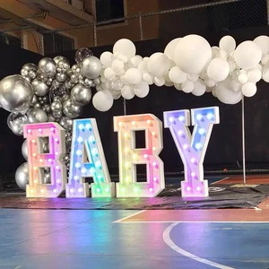 Digital Colorful Proposal Display Board with Luminous English Letters for Birthday and Wedding Logo Customization