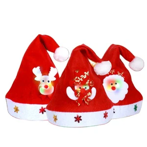 2024 Unisex Velvet Christmas Party Hat Custom Logo Embroidery DIY Santa Claus Hat for Festive Occasions