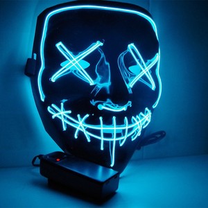 Hot Sell LED Glowing Halloween Mask - Scary Ghost Face Mask with Cold Light for Masquerade Party/Cosplay/Club (Bulk Wholesale)