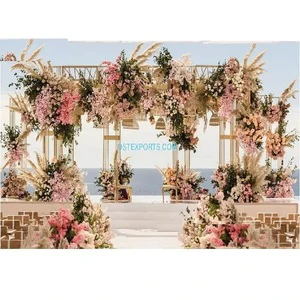 Beachside Wedding Party Metal Arches for Decor Trending Wedding Event Reception Stage Metal Arch Outdoor Beach Side Metal Arch