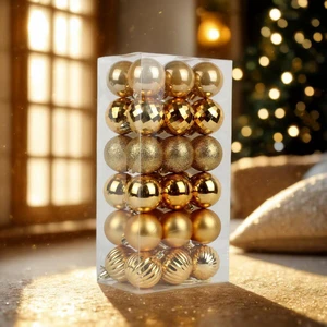 2025 New Arrival 5 cm Shatterproof Hanging Tree Set Christmas Tree Decorations Plastic Ornaments Christmas Balls Set