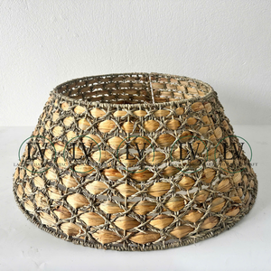 Cozy Hyacinth & Seagrass Round Christmas Tree Collar Basket Base Cover Tree Ring Made in Vietnam B2B