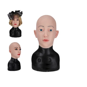 100% Realistic Silicone Masks Head Cover With Makeup Silicone Masque Halloween Female Mask Drag Queen