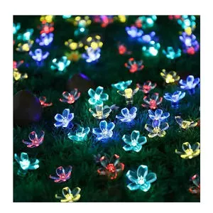 High-quality Copper Solar-powered Cherry Blossom-shaped Indoor/Outdoor String Lights for Valentine and Weddings IP44 Waterproof