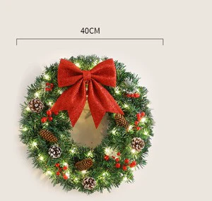 Popular Christmas Wreath Rattan 40cm Christmas Decorated Wreath
