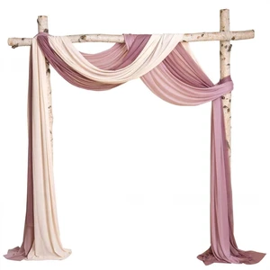 Double Layer Chiffon Wedding Arch Drapes With Elegant Appearance Quick Setup For Wedding Reception Ceremony Backdrop Decor