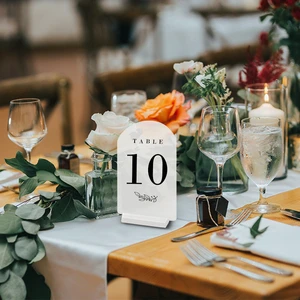 Customized Acrylic Mirror Wedding Table Numbers With Menu Sign Acrylic Table Numbers for Wedding Reception